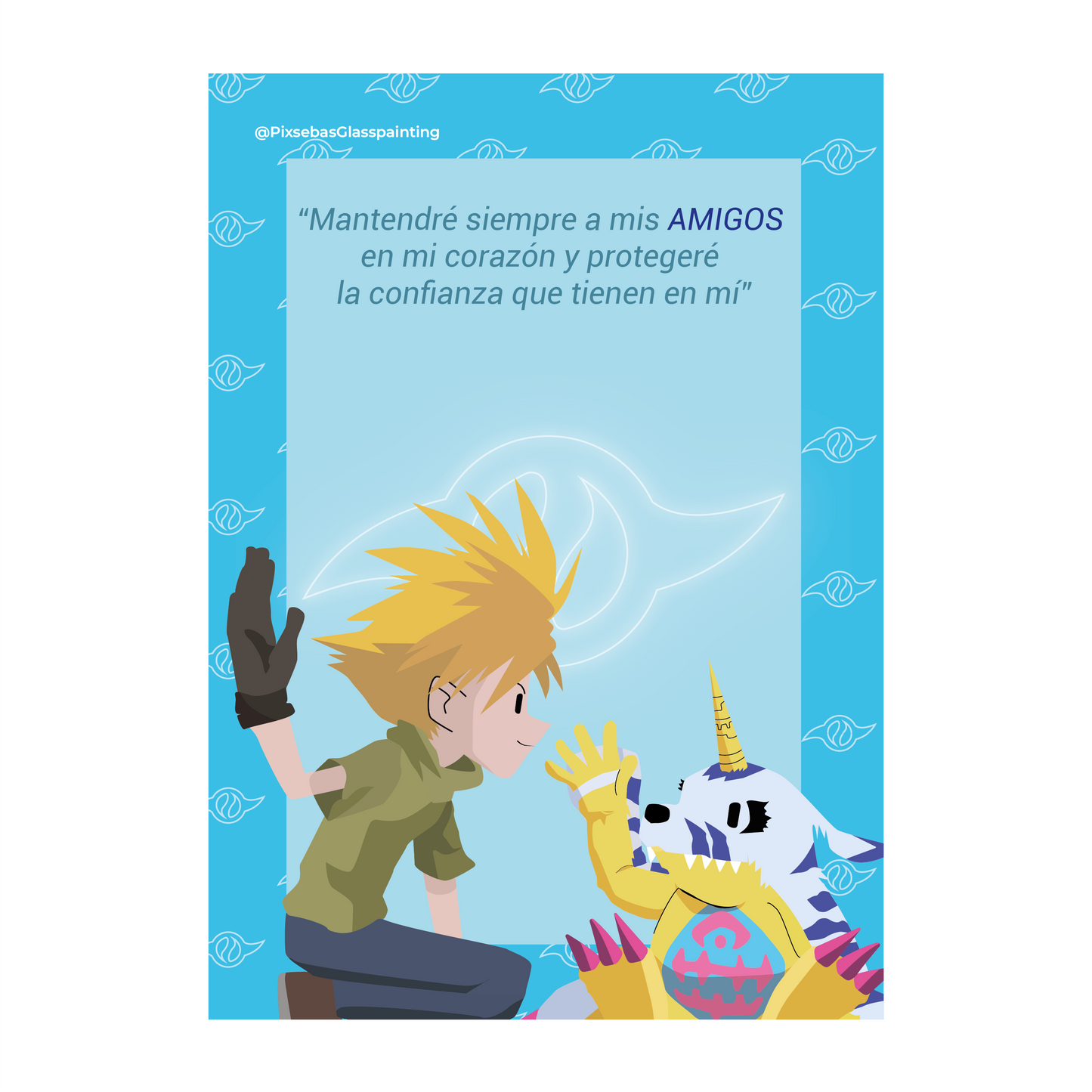 Print Gabumon y Yamato - Digimon